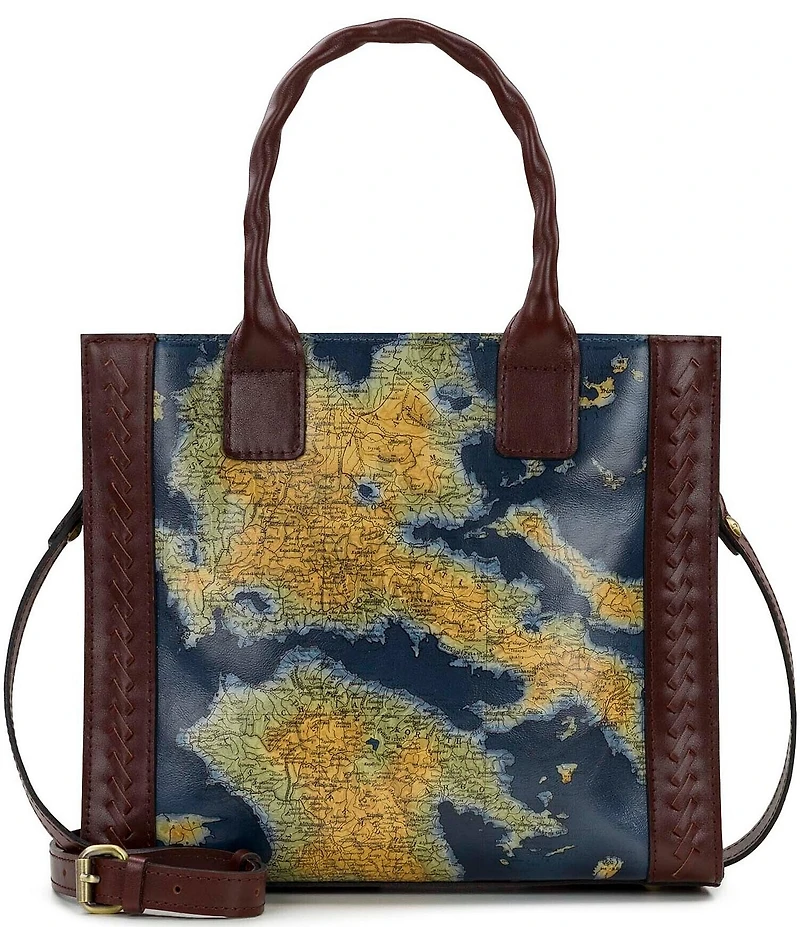 Patricia Nash Curry Greek Map Print Tote Bag