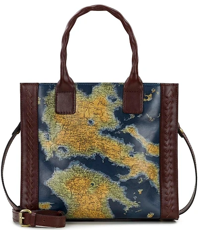 Patricia Nash Curry Greek Map Print Tote Bag