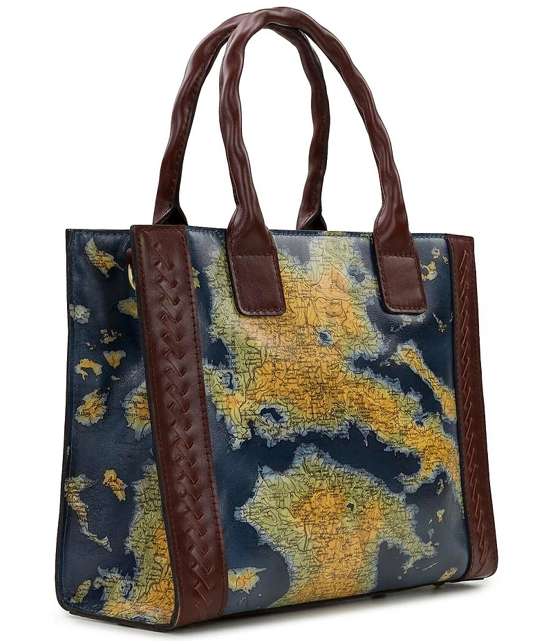 Patricia Nash Curry Greek Map Print Tote Bag