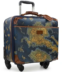 Patricia Nash Greek Map Velino Coated Linen Canvas Trolley