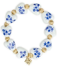 Patricia Nash Heart Chinoiserie Bead Stretch Bracelet