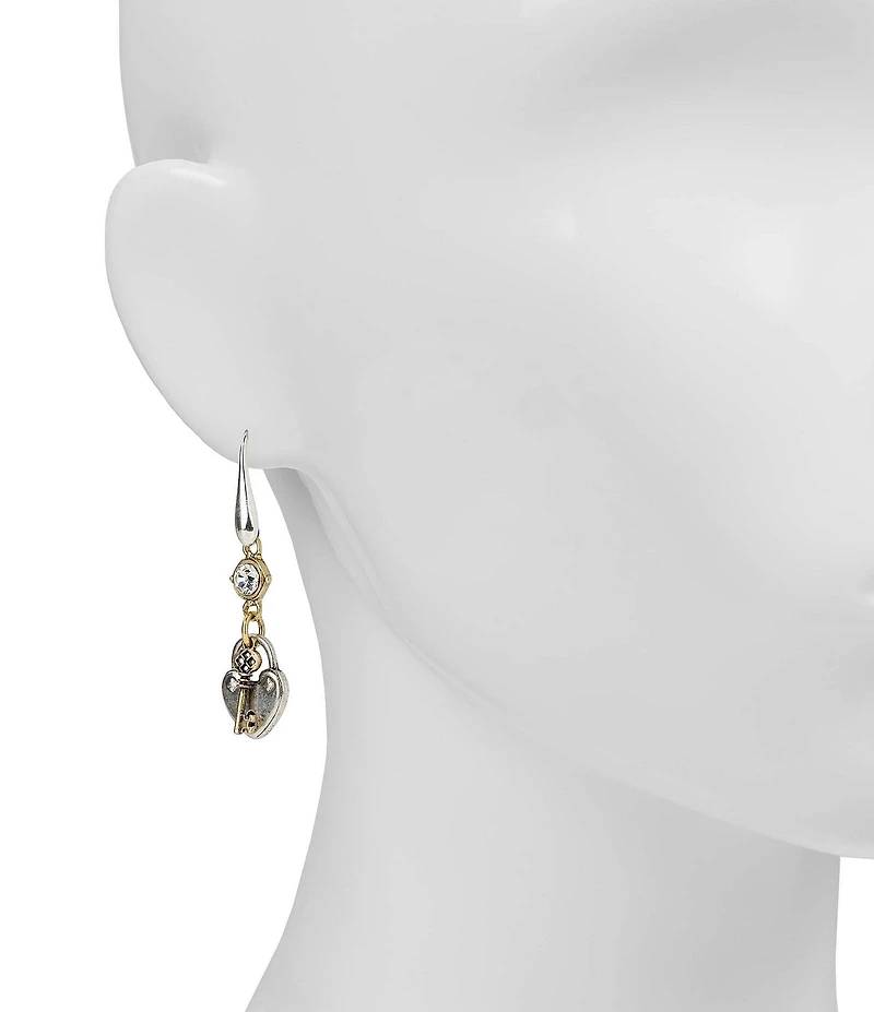 Patricia Nash Heart Key Drop Earrings