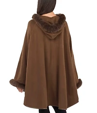 Patricia Nash Hooded Cape with Faux Fur