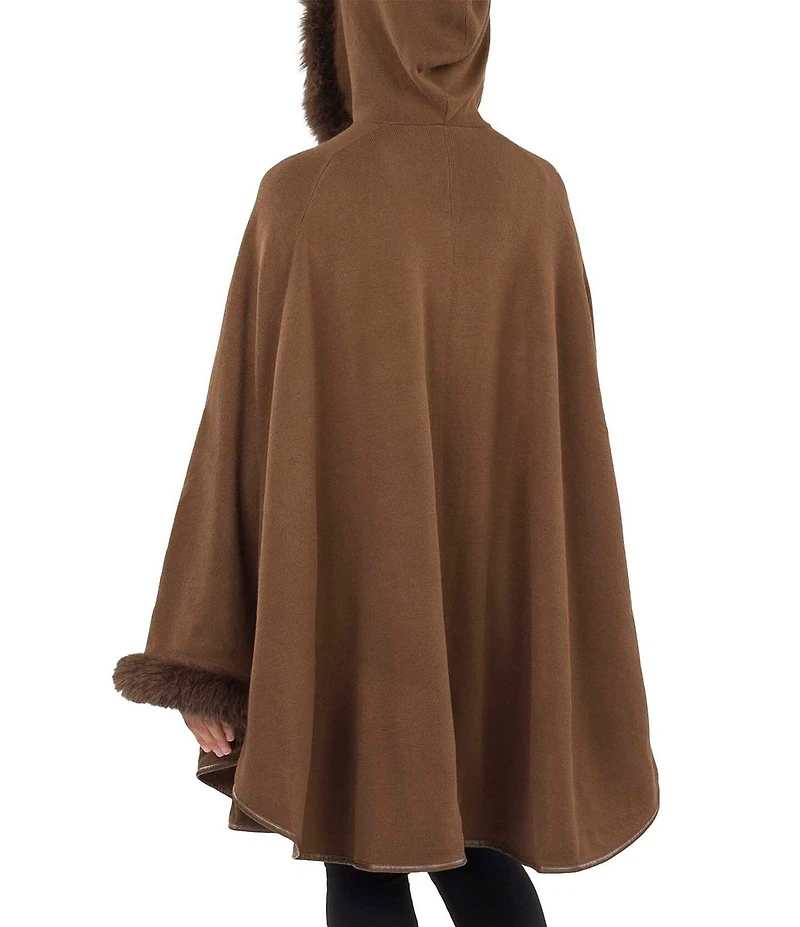 Patricia Nash Hooded Cape with Faux Fur