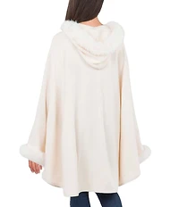 Patricia Nash Hooded Cape with Faux Fur