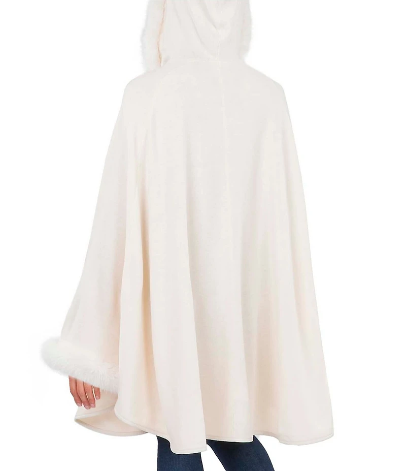 Patricia Nash Hooded Cape with Faux Fur