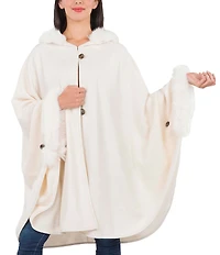 Patricia Nash Hooded Cape with Faux Fur
