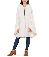 Patricia Nash Hooded Cape with Faux Fur