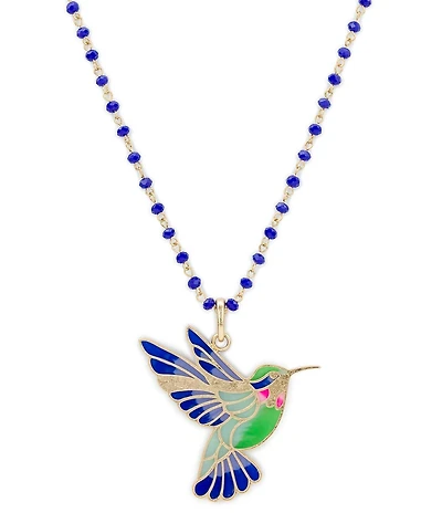Patricia Nash Hummingbird Long Pendant Necklace