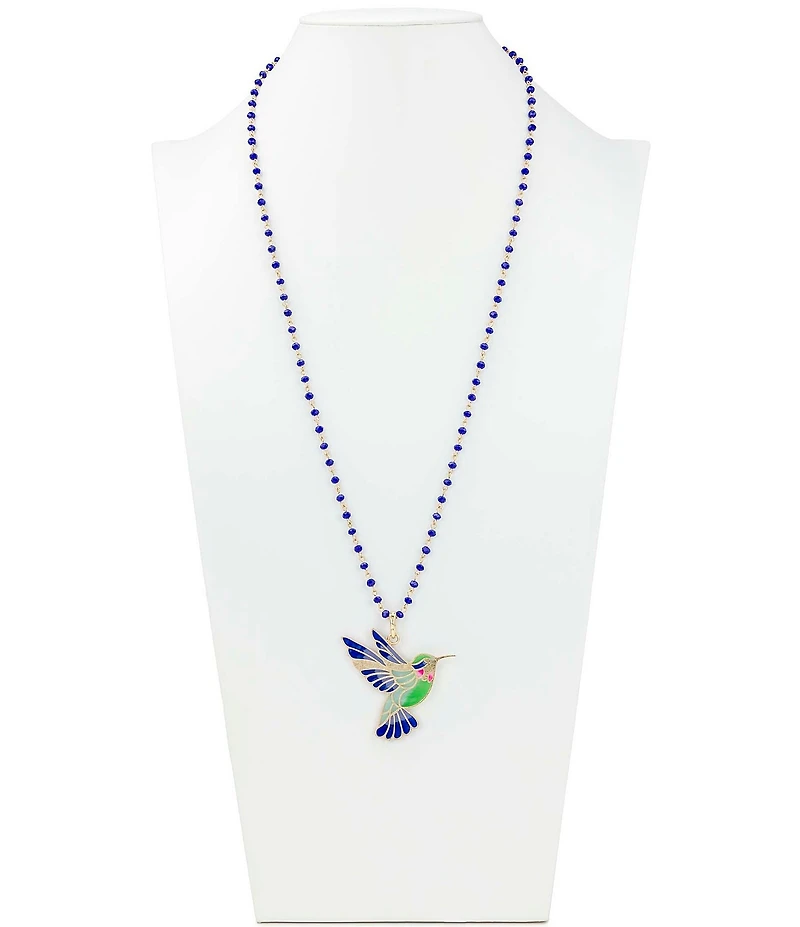 Patricia Nash Hummingbird Long Pendant Necklace