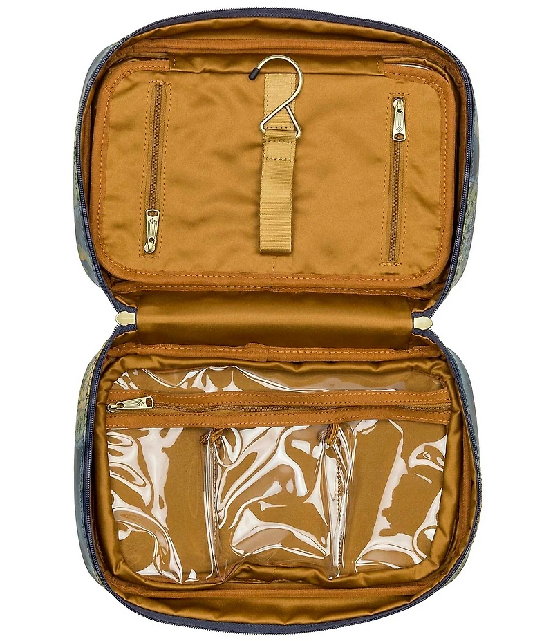 Patricia Nash Ilaria Greek Map Patina Coated Linen Canvas Hanging Case