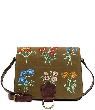 Patricia Nash Ilina Floral Leather Flap Crossbody Bag