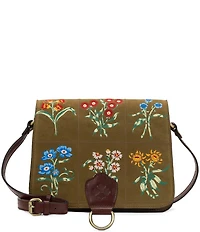 Patricia Nash Ilina Floral Leather Flap Crossbody Bag