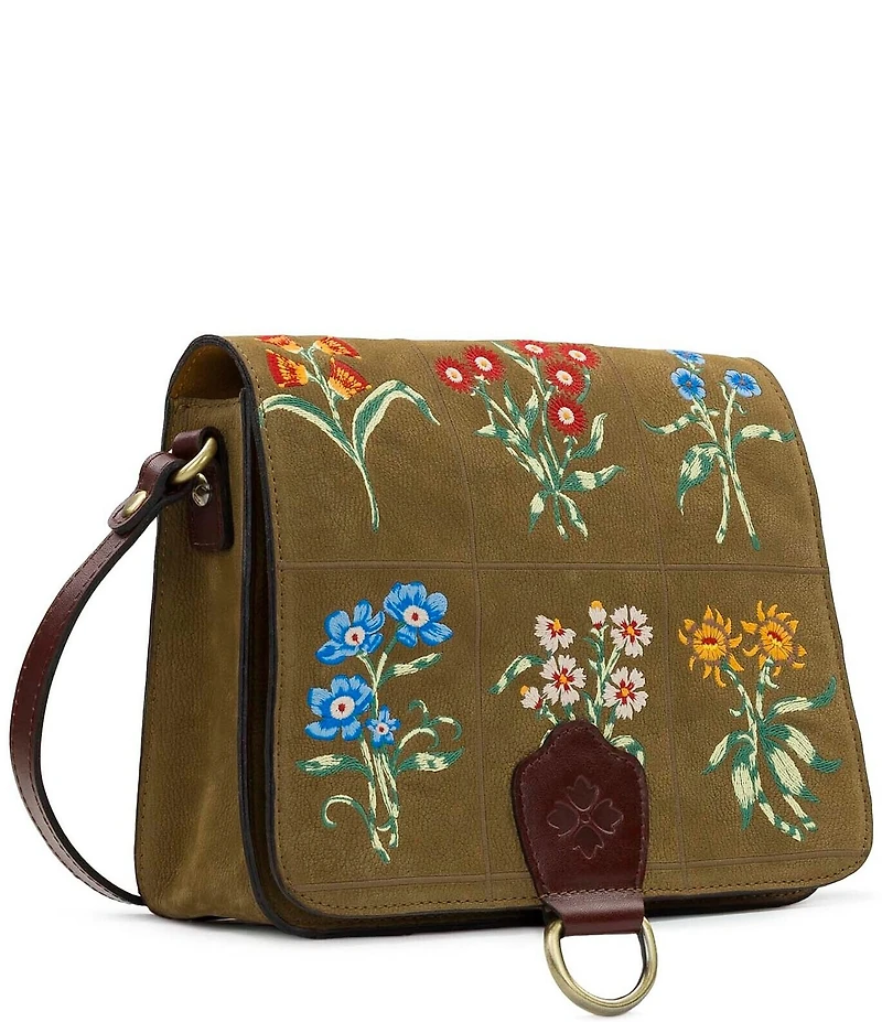 Patricia Nash Ilina Floral Leather Flap Crossbody Bag