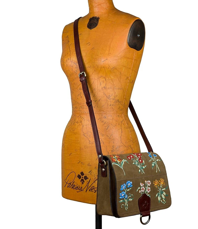 Patricia Nash Ilina Floral Leather Flap Crossbody Bag
