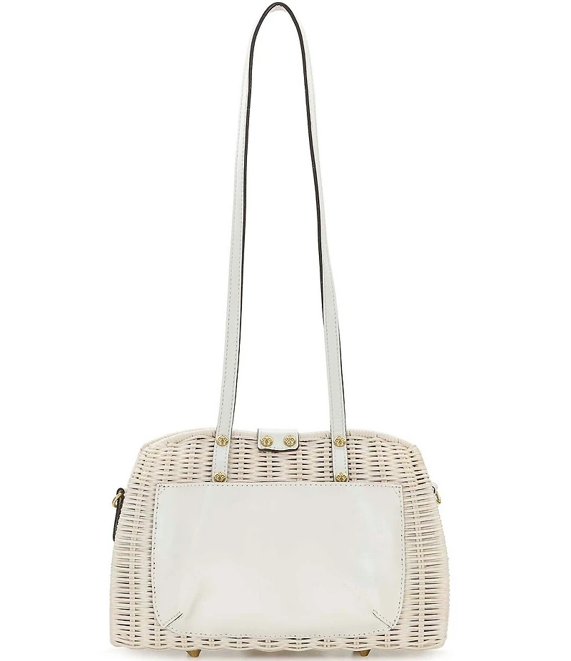 Patricia Nash Isere Wicker Rattan Satchel Bag With Scarf