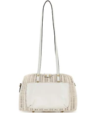 Patricia Nash Isere Wicker Rattan Satchel Bag With Scarf