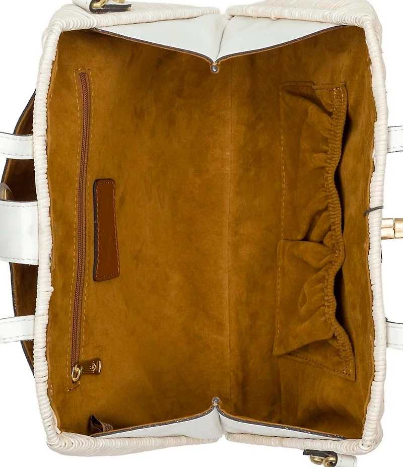 Patricia Nash Isere Wicker Rattan Satchel Bag With Scarf