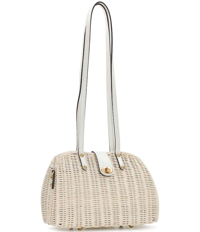 Patricia Nash Isere Wicker Rattan Satchel Bag With Scarf