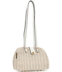 Patricia Nash Isere Wicker Rattan Satchel Bag With Scarf