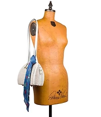 Patricia Nash Isere Wicker Rattan Satchel Bag With Scarf