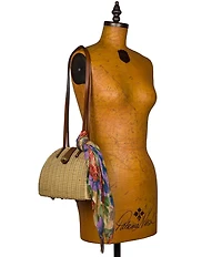 Patricia Nash Isere Woven Rattan Scarf Satchel Bag