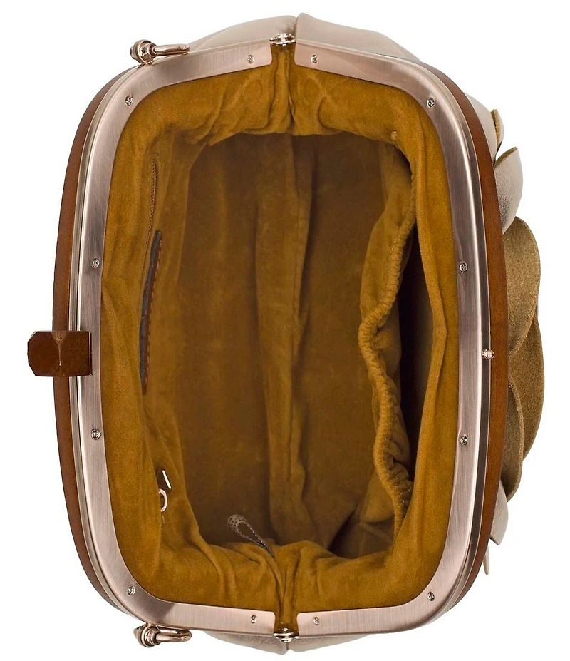 Patricia Nash Joelle Wooden Frame Rose Clutch Crossbody Bag