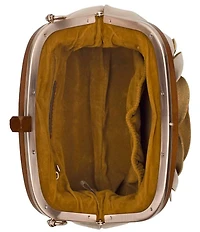 Patricia Nash Joelle Wooden Frame Rose Clutch Crossbody Bag