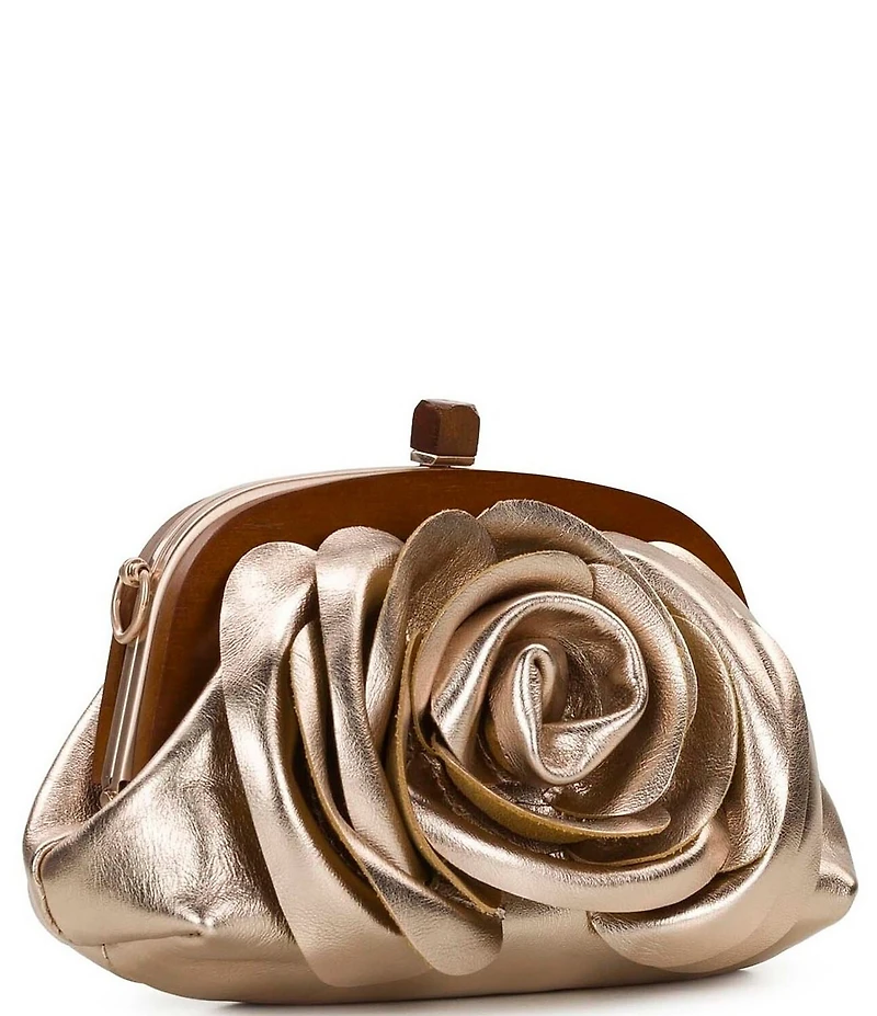 Patricia Nash Joelle Wooden Frame Rose Clutch Crossbody Bag