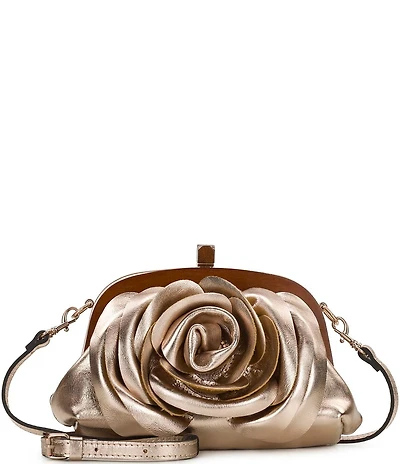 Patricia Nash Joelle Wooden Frame Rose Clutch Crossbody Bag
