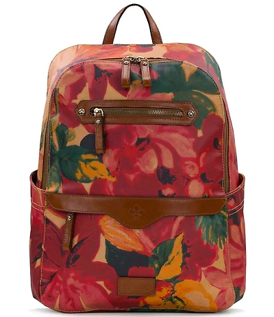 Patricia Nash Karina Spring Mulit Patina Coated Linen Canvas Backpack