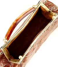 Patricia Nash Kelmscott Metallic Embossed Leaf Top Handle Convertible Bag