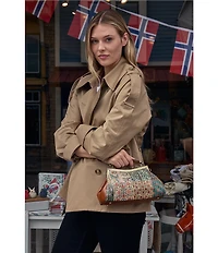 Patricia Nash Kelmscott Nordic Floral Patchwork Top Handle Satchel Bag