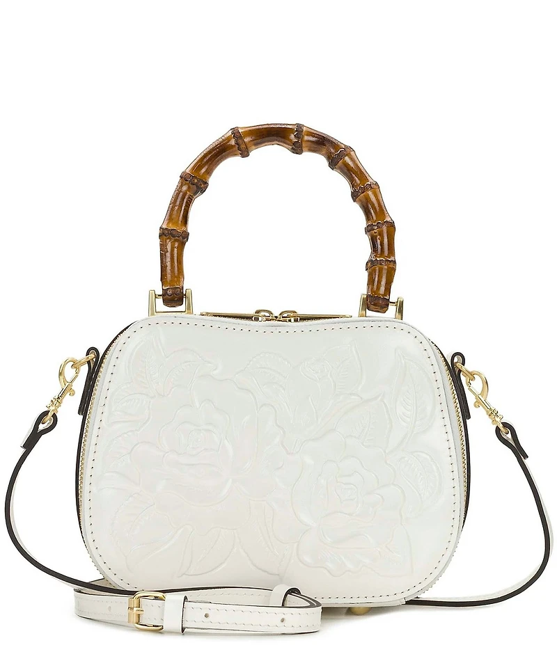 Patricia Nash Lara Bamboo Top Handle Floral Embossed Clutch