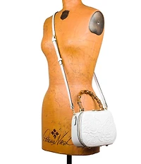 Patricia Nash Lara Bamboo Top Handle Floral Embossed Clutch