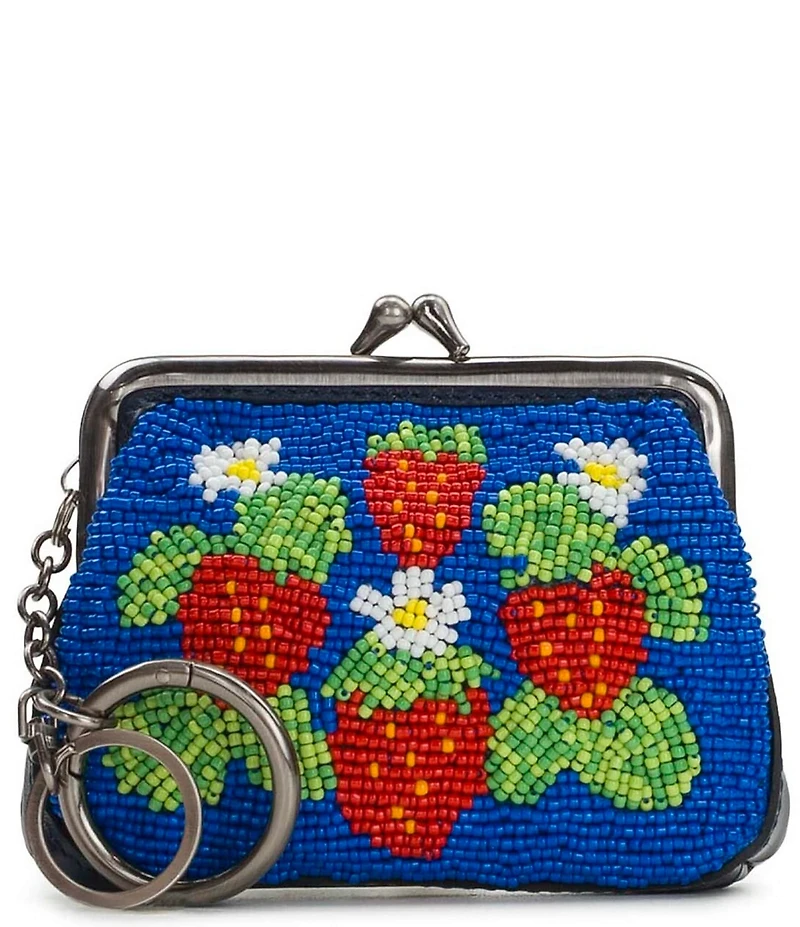 Patricia Nash Borse Strawberry Beaded Coin Purse Keychain
