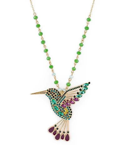 Patricia Nash Large Hummingbird Long Pendant Necklace