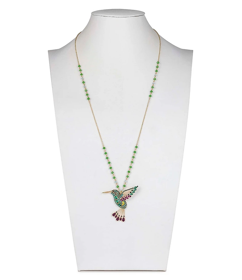 Patricia Nash Large Hummingbird Long Pendant Necklace