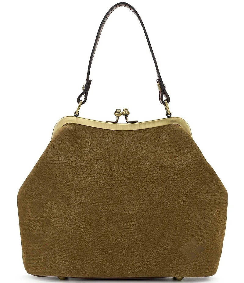 Patricia Nash Laureana Floral Leather Kisslock Frame Crossbody Bag