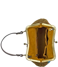 Patricia Nash Laureana Floral Leather Kisslock Frame Crossbody Bag