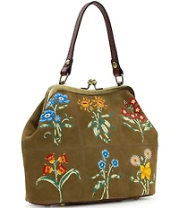 Patricia Nash Laureana Floral Leather Kisslock Frame Crossbody Bag