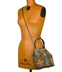 Patricia Nash Laureana Floral Leather Kisslock Frame Crossbody Bag