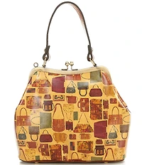 Patricia Nash Laureana Handbag Printed Kisslock Satchel Bag