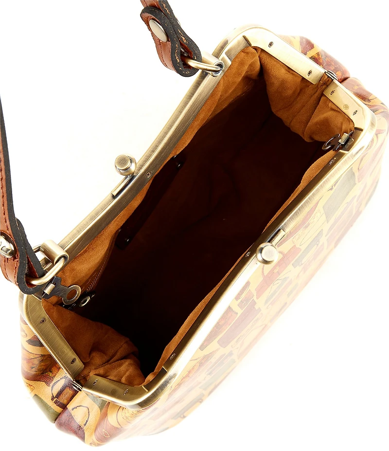 Patricia Nash Laureana Handbag Printed Kisslock Satchel Bag