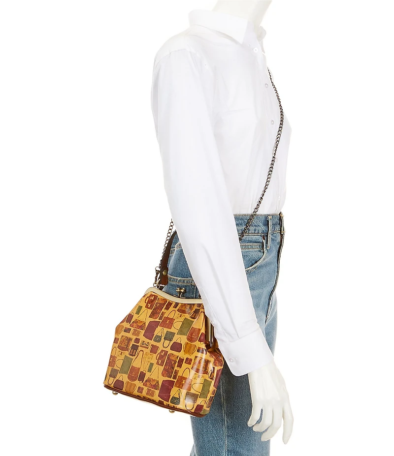 Patricia Nash Laureana Handbag Printed Kisslock Satchel Bag