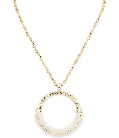 Patricia Nash Leather Wrap Long Pendant Necklace