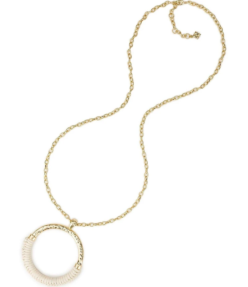 Patricia Nash Leather Wrap Long Pendant Necklace