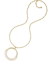 Patricia Nash Leather Wrap Long Pendant Necklace