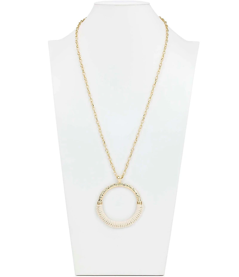 Patricia Nash Leather Wrap Long Pendant Necklace