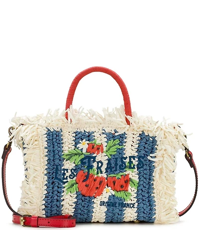 Patricia Nash Les Fraises Resort Small Straw Top Handle Tote Bag